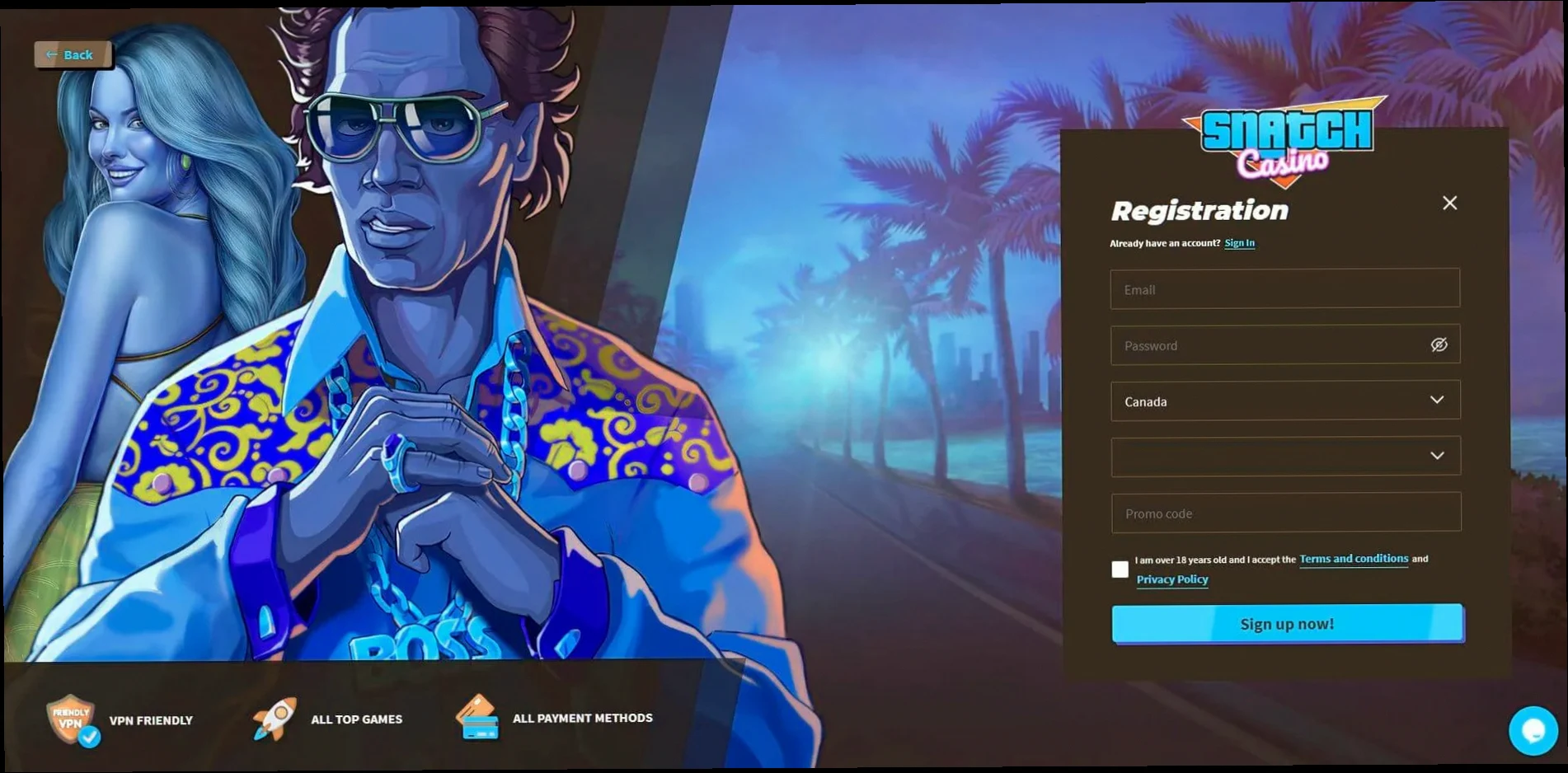 Snatch Casino 450% up to 4,000 CAD + 325 FS